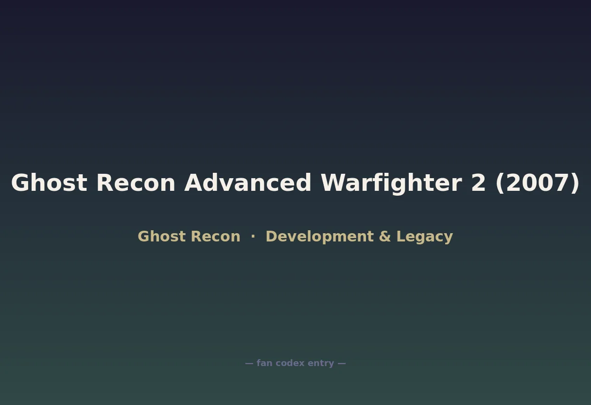 Ghost Recon Advanced Warfighter 2 (2007)