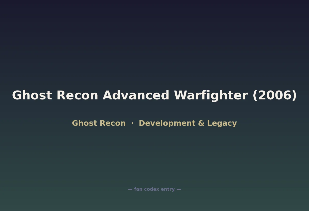 Ghost Recon Advanced Warfighter (2006)
